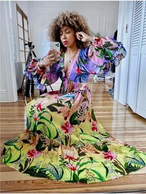 NWT 🌺🌸 Farm Rio Amazonia  Ombré Maxi Dress - Brand New - 💎 Rare Find ✨- Size S